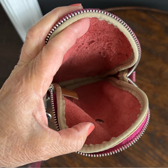 ITALY BORSE IN PELLA Genuine Leather Burgundy Purple  Cute Small Bag/Crossbody, - Picture 10 of 15